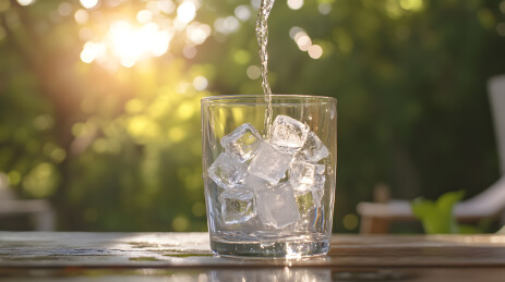 清凉夏日冰水户外休闲时光