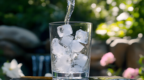 清凉夏日冰水一杯
