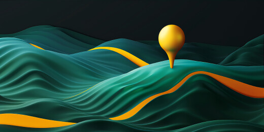 黄色导航针点图标背景