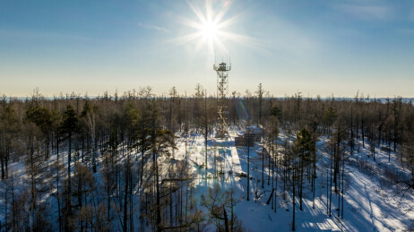 黑龙江大兴安岭地区森林防火塔冬季航拍
