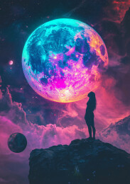 赛博朋克风格的宇宙奇观