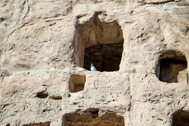 山西大同云冈石窟景点的佛像