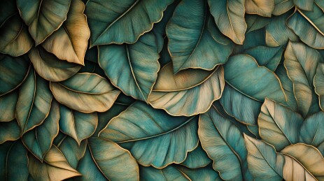 精致绿色叶子画