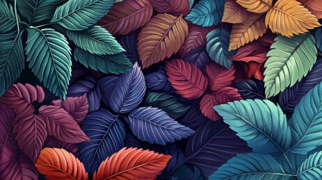 精致彩色叶子画