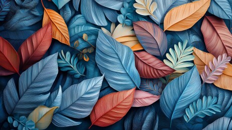 精致彩色叶子画