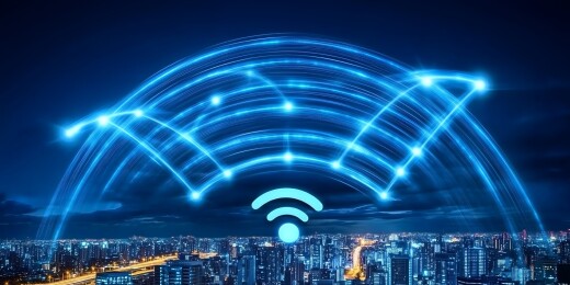 城市夜空中的WiFi网络