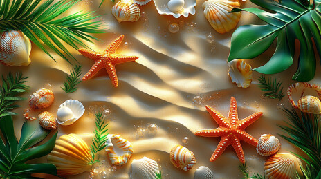 绿色沙滩海岸壁纸