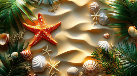 绿色沙滩海岸壁纸