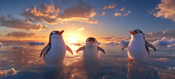 一幅美丽的北极日落景象