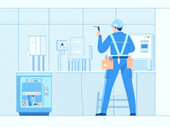 电工在工作现场