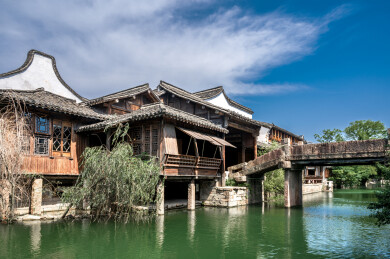 中国江南水乡的古镇民居