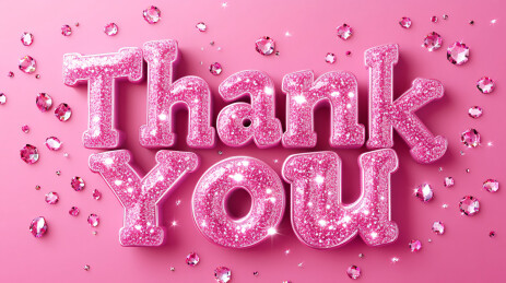 闪闪发光的粉色感谢信