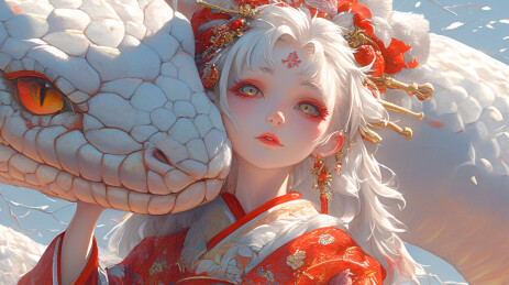 白蛇与红衣少女