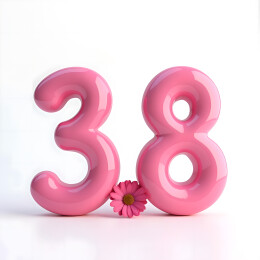 妇女节立体3.8数字白底元素
