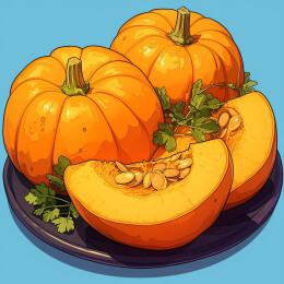 一份金黄色的南瓜