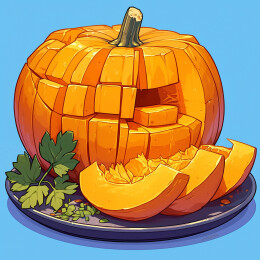 一份金黄色的南瓜