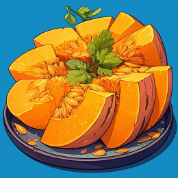 一份金黄色的南瓜