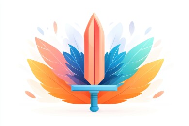 彩叶宝剑插画设计