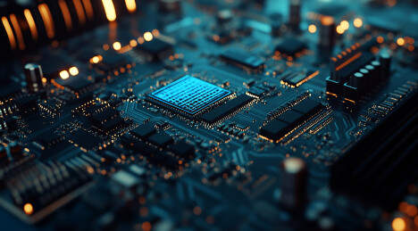 主板上集成电路的特写