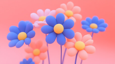 彩色立体花朵