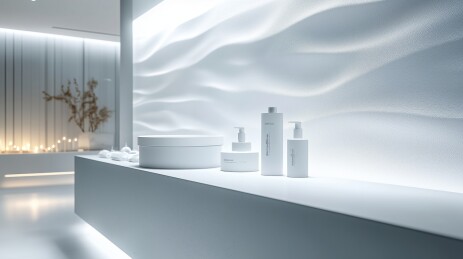 极简美学护肤品陈列