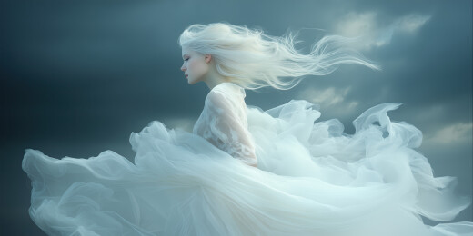 轻盈飘逸的白裙仙子