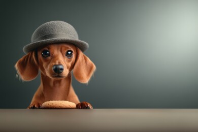 戴帽小猎犬与饼干