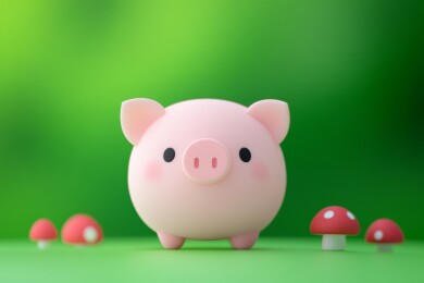 卡通小猪存钱罐