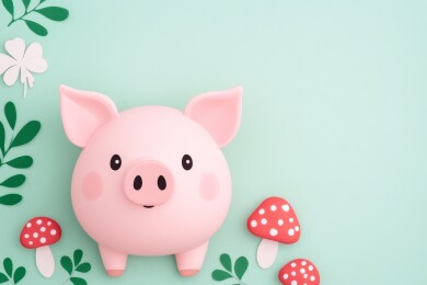 粉色小猪存钱罐卡通图