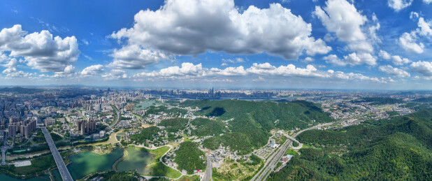 长沙湘江岳麓山橘子洲全景