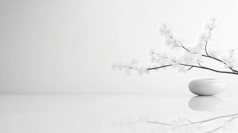 白花开在白瓶中