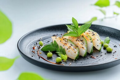 盘中特色食物配黄瓜