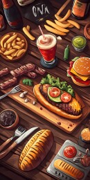 丰盛美味的烧烤派对美食大餐