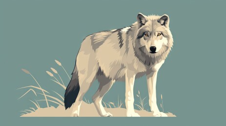 孤狼凝视背景插图