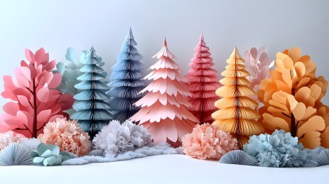 梦幻般的彩色树林微缩景观