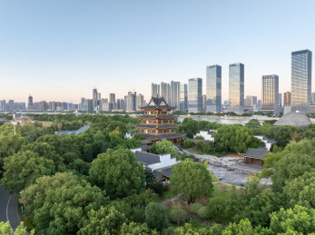 长沙橘子洲江天暮雪景区