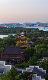 长沙橘子洲江天暮雪景区