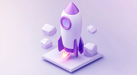 科技感卡通火箭图标