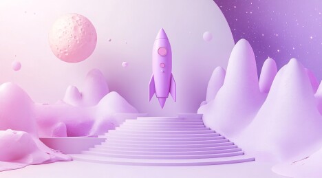 科技感卡通火箭图标