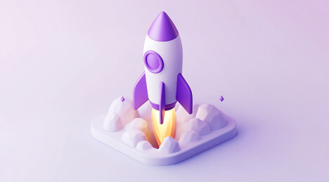 科技感卡通火箭图标