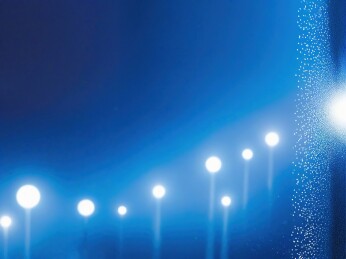 蓝色背景下的光点序列主题