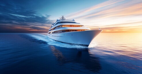 海上航行的豪华邮轮