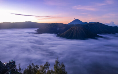 印度尼西亚泗水布罗莫火山清晨日出风景