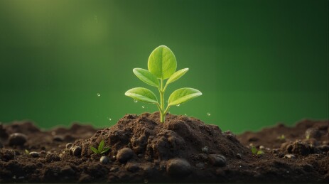 一棵小树正在发芽