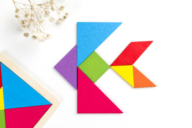 七巧板金鱼拼图