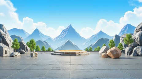 在山脚下的露天会场