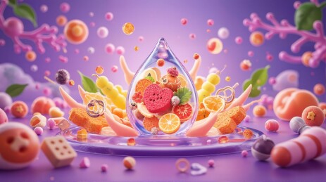 水滴中的水果和甜点