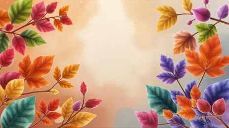 秋天的树叶充满活力