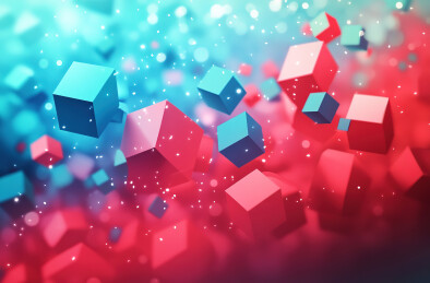 彩色背景上的立方体玩具的全帧照片