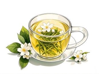 茉莉花茶插画